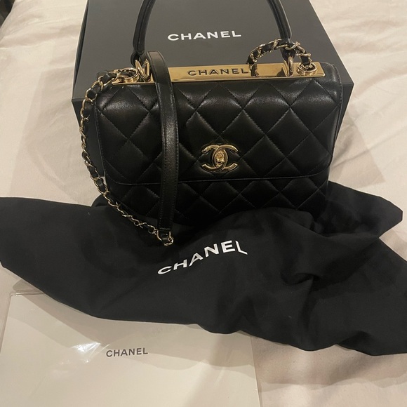 CHANEL Handbags - SOLD! Chanel trendy top handle bag